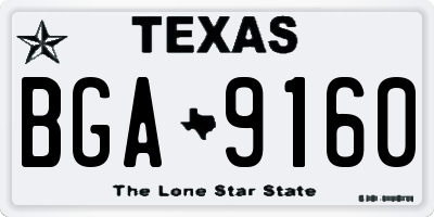 TX license plate BGA9160