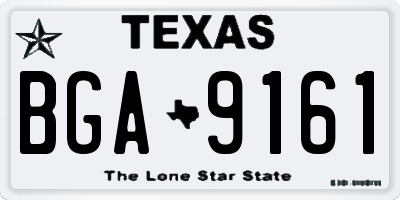 TX license plate BGA9161
