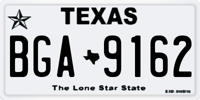 TX license plate BGA9162