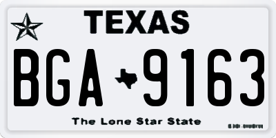 TX license plate BGA9163