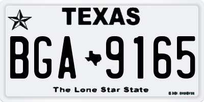 TX license plate BGA9165