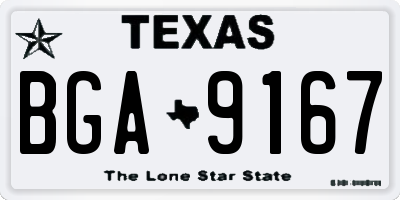 TX license plate BGA9167