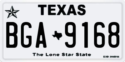 TX license plate BGA9168
