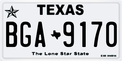 TX license plate BGA9170