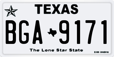 TX license plate BGA9171
