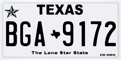 TX license plate BGA9172