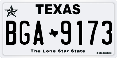 TX license plate BGA9173