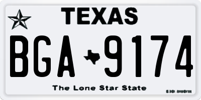 TX license plate BGA9174