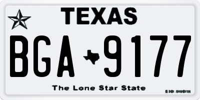TX license plate BGA9177