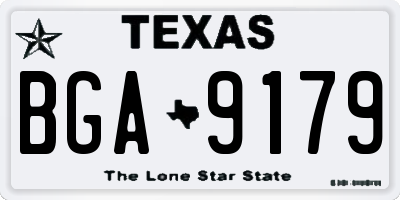 TX license plate BGA9179