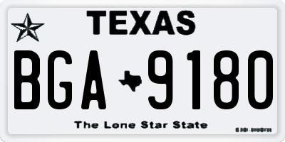 TX license plate BGA9180