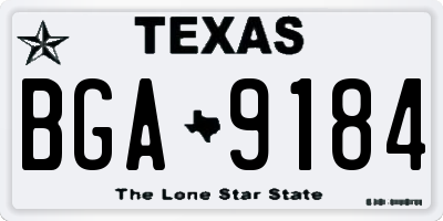 TX license plate BGA9184