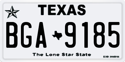 TX license plate BGA9185