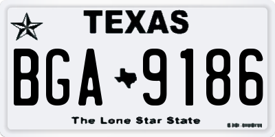 TX license plate BGA9186