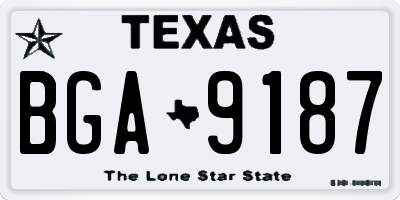 TX license plate BGA9187
