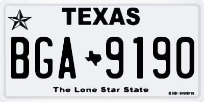 TX license plate BGA9190