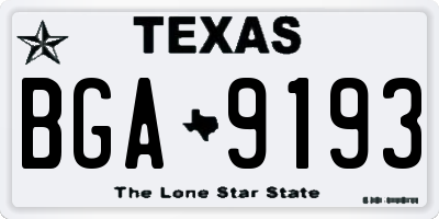 TX license plate BGA9193