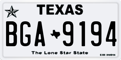 TX license plate BGA9194