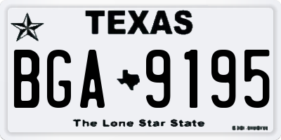 TX license plate BGA9195