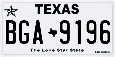 TX license plate BGA9196