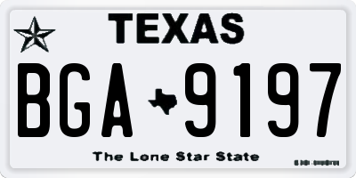 TX license plate BGA9197