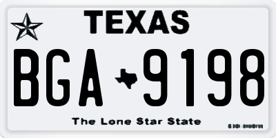 TX license plate BGA9198