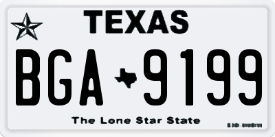 TX license plate BGA9199