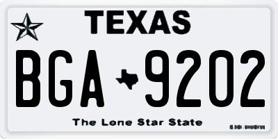 TX license plate BGA9202