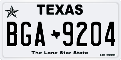 TX license plate BGA9204