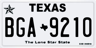 TX license plate BGA9210