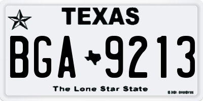 TX license plate BGA9213
