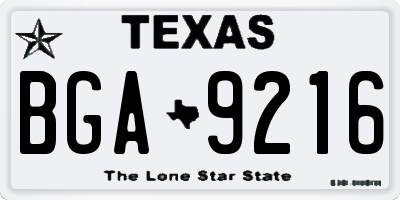 TX license plate BGA9216