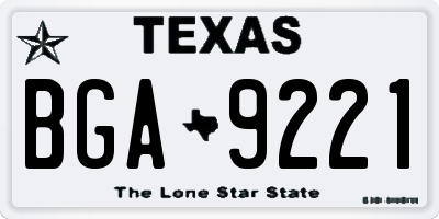 TX license plate BGA9221