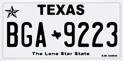 TX license plate BGA9223