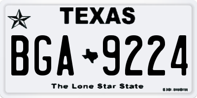 TX license plate BGA9224
