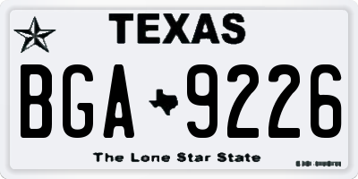 TX license plate BGA9226