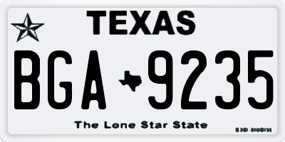 TX license plate BGA9235
