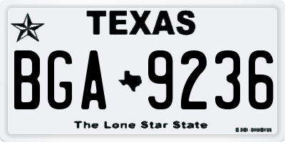 TX license plate BGA9236