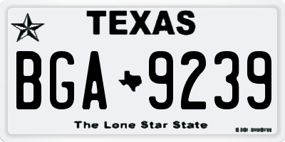 TX license plate BGA9239