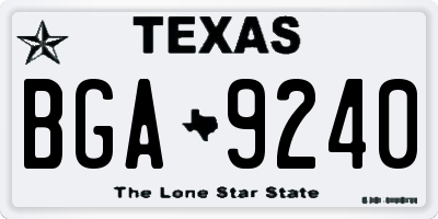 TX license plate BGA9240