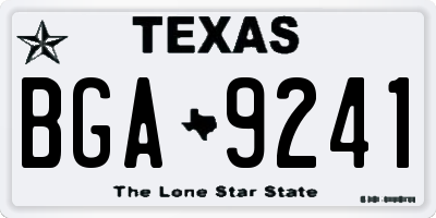 TX license plate BGA9241