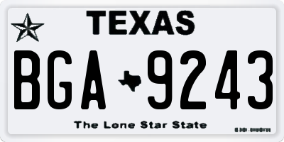 TX license plate BGA9243