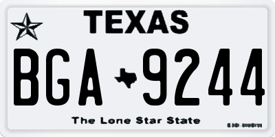 TX license plate BGA9244