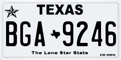 TX license plate BGA9246