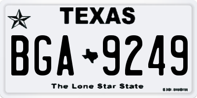 TX license plate BGA9249