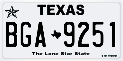 TX license plate BGA9251