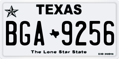 TX license plate BGA9256