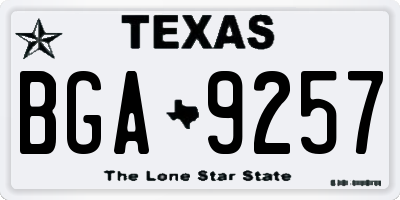 TX license plate BGA9257