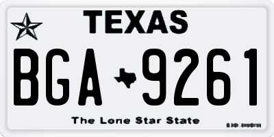 TX license plate BGA9261
