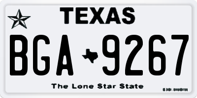 TX license plate BGA9267
